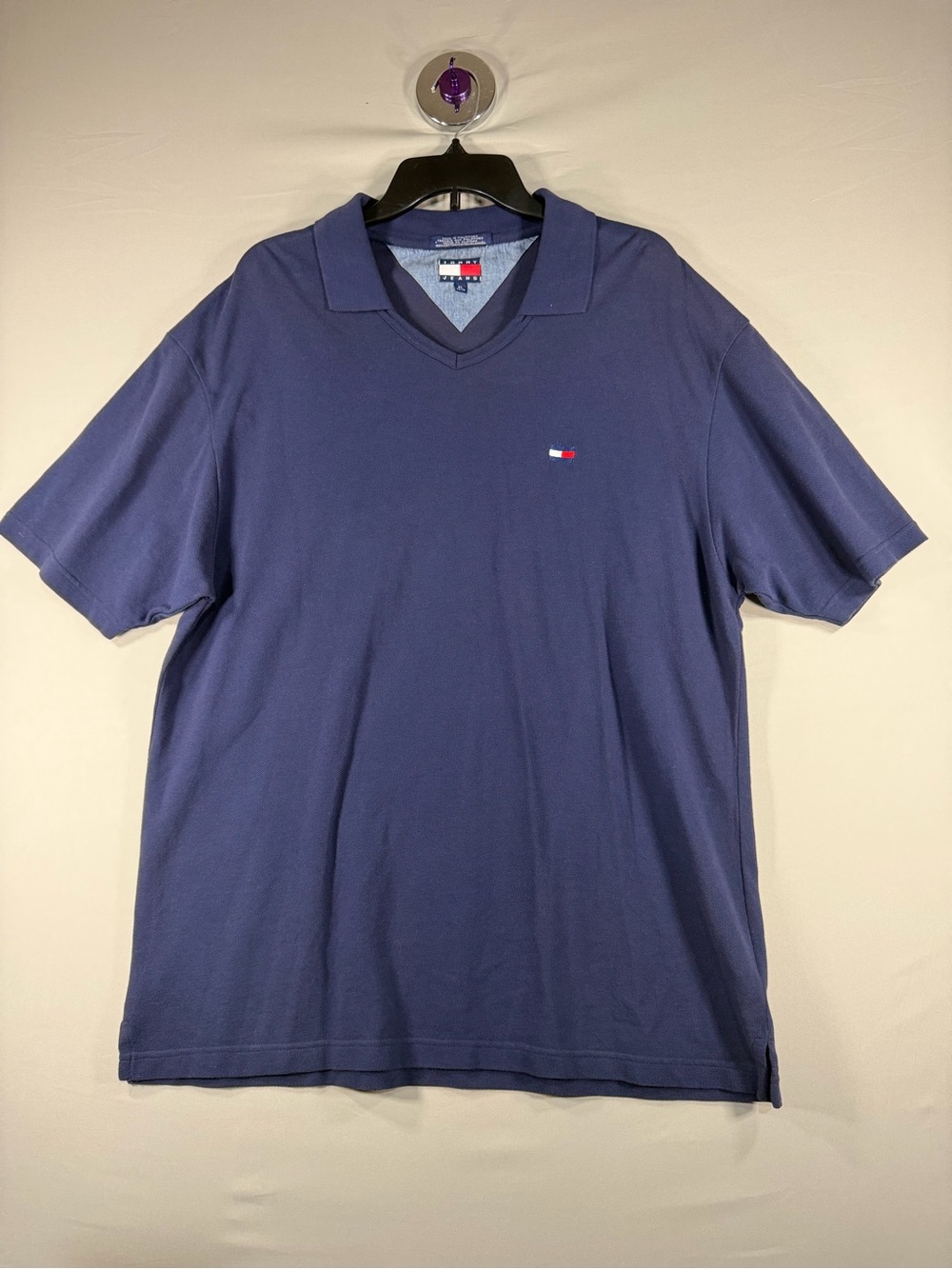 Tommy HilFiger Tommy Jeans Collared Polo Shirt Navy Blue Size XL